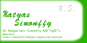 matyas simonffy business card